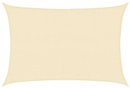 vidaXL Sonnensegel Sonnenschutz Windschutz Sonnendach UV Schutz Sonnenschutzsegel Schattenspender Garten Terrasse Balkon 160g/m² Creme 3,5x4,5m HDPE