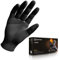 MERCATOR MEDICAL MERCATOR GoGrip Nitrilhandschuhe, schwarz, puderfreie Einweghandschuhe, Größe L – 500 Stück, latexfrei, 2 x dickere Nitrilhandschuhe, Diamantstruktur