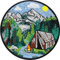 CAMPING Aufnäher Alpen Aufkleber Bergliebe | Wetterfestes Bügelbild bestickt Naturfreunde Patch Applikation zum aufbügeln | Umweltschutz Aufbügler Zelten Abzeichen Klima Schutz | 80x80mm