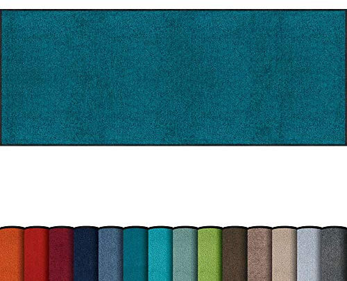 Erwin Müller Fußmatte Mainz, Schmutzfangmatte, Sauberlaufmatte Uni Petrol Größe 30x100 cm - rutschfest, pflegeleicht, für Fußbodenheizung geeignet (weitere Farben, Größen)