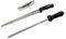 Fackelmann Set Cuchillo Jamonero Nirosta 23/34 cm, Chaira para Afilar Cuchillos y Pinza para Jamón 11 cm Acero Inoxidable, Juego para Cortar Jamón en Finas Lonchas y Servir en el Plato