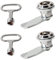 Jetisva 2pcs Electric and Gas Meter Box Key Triangle Latch Kit Cabinet Cam Lock Cupboard Post Wheelie Bin Fit 3/4'' Cylinder Length Max 3/8'' Panel Thickness, Silver (TWL02 Cam Lock)