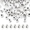 BEEFLYING 20 Pièces Perles en Silicone pour Lettres cubiques Blanches Perles Alphabet dés carrés 12mm Perles d'espacement initiales à Large Trou pour la Fabrication de Porte-clés (Lettre A)