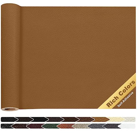 Kunstleder Selbstklebend, 40 x 160cm Leder Patch Selbstklebend, Leder Reparaturset Kit für Möbel, Sofa, Autositze, Taschen, Leder Reparatur und Renovierung(Hellbraun)