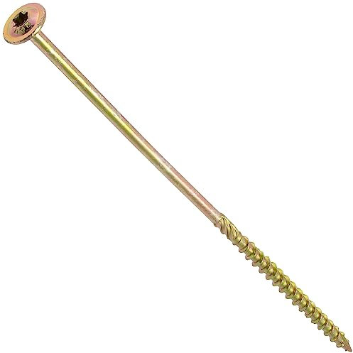 AERZETIX - C67502 - Lot de 25 Vis à bois Ø6x200mm à tête large bombée - à empreinte étoile Т30 - en acier zingué - menuiserie, contreplaqués, agglomérés, mélaminés