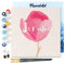 Figured'Art Mini Peinture par Numéro Adulte 20x20cm avec cadre Je T'aime - Petit Format Kit de Loisir Créatif DIY Numéro d'Art Complet