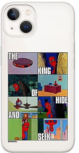 ERT GROUP Handyhülle für iPhone 13 Original und offiziell Lizenziertes Marvel Muster Spider Man 031 optimal an die Form des Handy angepasst, teilweise transparent