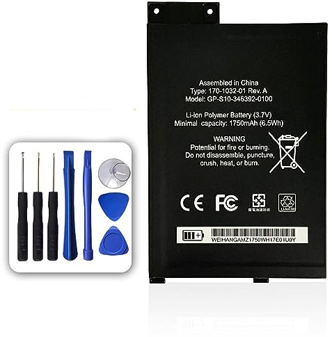 XITAIAN 3.7V 6.5Wh 1750mAh GP-S10-346392-0100,170-1032-00, 170-1032-01,S11GTS01A Sostituzione della batteria per e-book con 8 pezzi Strumenti di riparazione