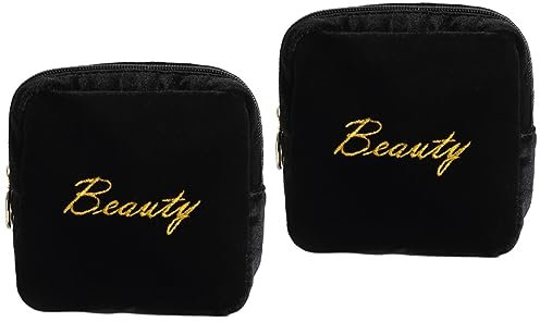 Healeved 2 Stücke Serviette Lagerung Tasche Beflockung Zipper Pouch Schwarz Stilleinlage Für Frauen