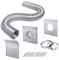 Kit de entrada de aire fresco para estufa de pellets, kit de aire frío exterior de 2 x 60 pulgadas para estufa de pellets, tubo de ventilación flexible de aluminio para maíz con pantalla de placa de