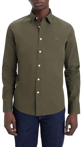 Levi's Homme Long-Sleeve Battery Housemark Slim, Olive Night, L