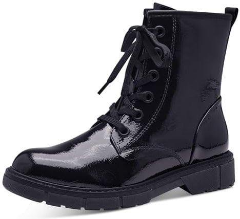 MARCO TOZZI Damen Stiefeletten zum Schnüren Flach mit Reißverschluss, Lila (Purple Patent), 41 EU