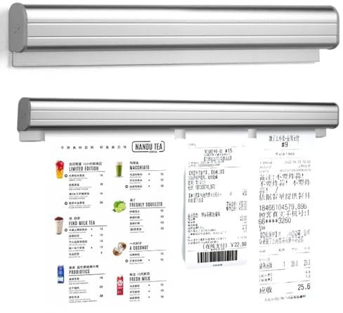 2 Piezas Barra Porta Comandas 35cm Para Restaurantes Barra Sujeción Hosteleria Notas, Pedido Aluminio Para Fichas Pedido Carpetas Montado la Pared, Soporte para Colgar para Pedidos (30CM-01)