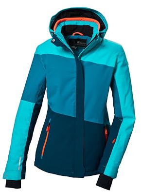 killtec Damen Skijacke/Funktionsjacke mit abzippbarer Kapuze und Schneefang KSW 67 WMN SKI JCKT, aquaverde, 44, 41961-000