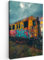MuchoWow© Bild auf Leinwand 60x90 cm Schlafzimmer Bilder Badezimmer Wand Deko Wohnzimmer Modern Wanddeko Bilderwand Geschenk Graffiti - Zug - Street Art - Neon - Urban