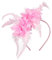 MWOOT Feder Haarreif mit Künstlichen Blumen, 1920er Fascinator Kopfschmuck für Damen, Rosa Feder 20er Jahre Stirnband für Karneval Cocktail Hochzeit Tee-Party Accessoires