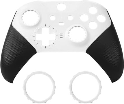 Ceozon Ersatz-Frontplattenabdeckung, Reparatur-Zubehör-Set für Xbox One Elite Controller Serie 2, inklusive Joystick-Ringen, Weiß