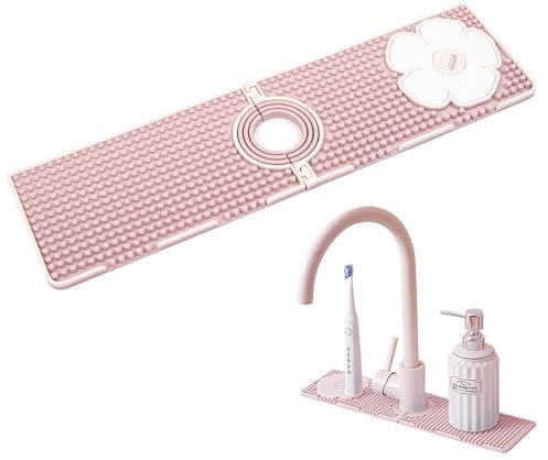 Alfombrilla Silicona Fregadero, Protector Fregadero Cocina, Alfombrilla Fregadero para Grifo y Encimera, Escurreplatos Silicona Rosa, Alfombrilla Escurreplatos para Manténgalo Seco y Antideslizante