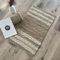 Stripes, 100% Jute, Artistic, Jute Hand Woven Area Rug, Doormat, Bathmat, Boho, Farmhouse, Modern, Natural Printed, 50cm x 80cm