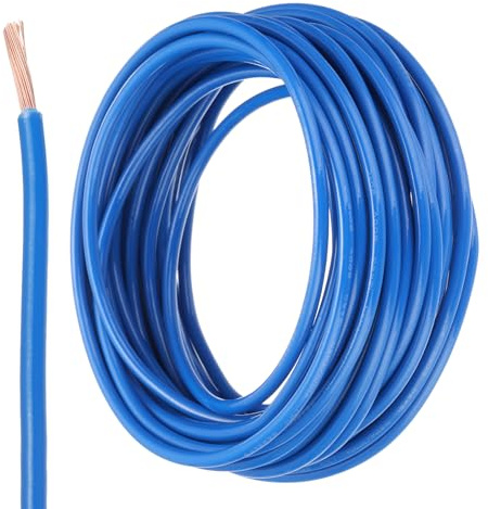 sourcing map 25 Feet Electrical Wire Insulated Stranded Copper 12 AWG Hook Up Wire Cable THHN Wire Doorbell Wiring, Industrial, Trailer Wiring, Electrical Rated for 600 Volts,UL listed,Blue