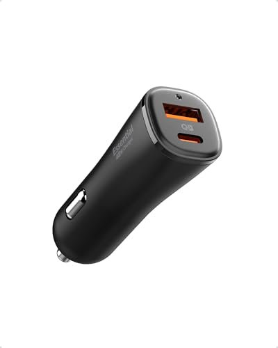 Spigen ArcStation Essential 48W Fast PD PPS PD 3.0 QC 3.0 USB C & A 12V Dual Port Socket Cigarrette Lighter Car Adapter Charger for iPhone 16 15 Pro Max 16e Samsung Galaxy S25 Ultra Plus Pixel 9a 9
