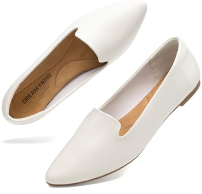 DREAM PAIRS Ballerinas Damen Spitz Schlicht Flachschuhe | Eleganter und Modischer Stil, Kunstleder oder Wildlederimitat, Spitz Zulaufend, Weiches Futter, Rutschfest, Ideal fürs Büro