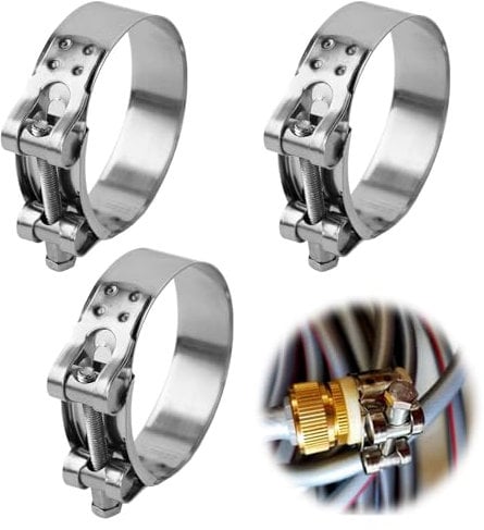 BDHYYM 3 morsetti per tubo di scarico, universali, in acciaio inox, 64 – 67 mm, larghezza 22 mm, morsetto di scarico, fascette di scarico per moto