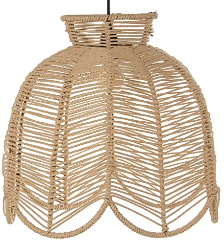 LAMPARA TECHO BAMBU NATURAL, 1XE27, MAX.60W NO INCLUIDO_50X50X45CM, CABLE NEGRO:165CM