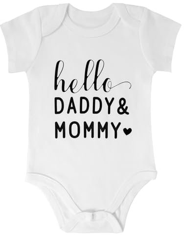 KU Baby Geschenk Personalisiert Baby Strampler Neugeborene du Wirst Papa Mama Schwangerschaft verkünden Geschenk Geburt I Vatertag I Muttertag I Geburtstag(0-3Monate)