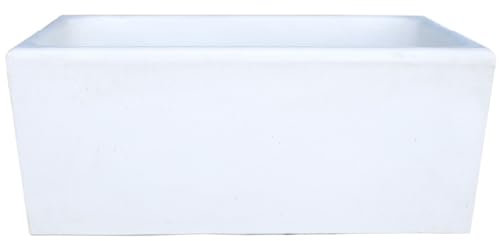 FORTUNATO Pilozza Lavabo Calcestruzzo Cemento Serie Ostuni Design Moderno Bianco Verniciabile Lavanderie Giardini (60 x 47 x h.30 cm)