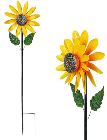 Molinillo Viento Metal Girasoles, Metal Girasoles Resistir El Clima Severo Molinillo De Viento La JardíN DecoracióN del Patio