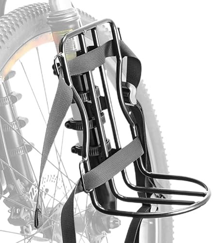 Bicycle Pannier Rack for Touring, Bicycle Front Wheel Rack, Bicycle Carrier Front Fork, Pannier Rack with Adjustable Nylon Straps for Mountain Bikes, Road Bikes and City Bikes