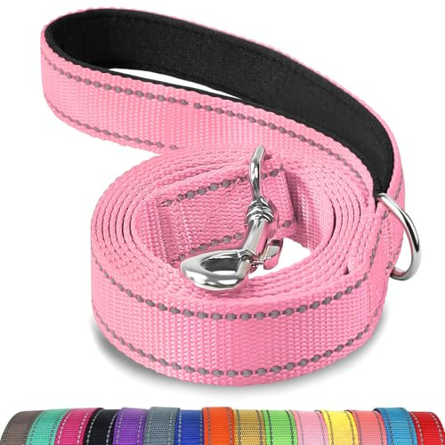 Joytale Padded Handle Dog Lead for Small & Medium Dogs, 1.2m x 2cm, Pink