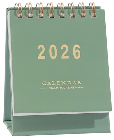 Tischkalender 2025–2026 – Mini Kalender, Planer | Dekoratives Tischaccessoire, Jahresübersicht für Büro, Zuhause, Schlafzimmer, Arbeitszimmer, Studenten, Lehrer, Freiberufler, Termine und Aufgaben