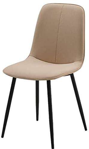 Natliedop Esszimmerstühle Modern, nordischer minimalistischer Beistellstuhl, PU-Leder mit Beinkissen aus Kohlenstoffstahl, Stühle für Restaurant, Wohnzimmer, Gästezimmer (Farbe: Beige)