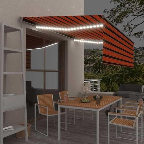 Manuelle Markise 4,5x3 m mit Rollo & - Pulverbeschichtetes Aluminium & 100% Polyestergewebe mit PU-Beschichtung - Ideal für Terrasse und Garten - Robust und Wetterbeständig
