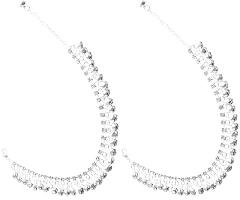 Ipetboom 2pièces Bracelet de Cheville à Grelots et Pendentif Style Indien Vintage Ajustable avec Clochettes Sonores pour Femme et Fille