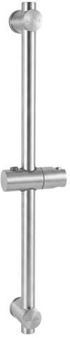 Shower Riser Rail, Stainless Steel Wall Mounted Shower Rail Slider with Adjustable 360° Swivel Showers Head Holder, 59.2cm Fixed Length Silver Slider Bar for Bathroom, Drilling Required