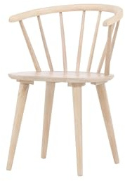 FURNLUX Bobby Esszimmerstuhl, Küchenstuhl, Elegantes Design, Gummibaumholz, Beige, 55x53x76 cm, Sitzhöhe 45 cm, Sitztiefe 48 cm, Abgerundete Rückenlehne