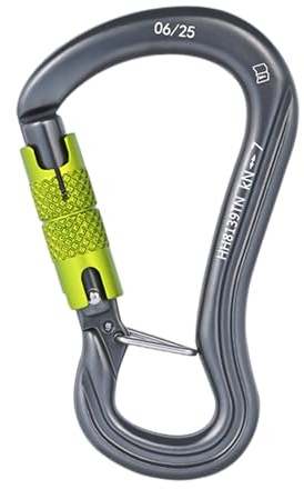 KACCDE Durability Rock Climbing Carabinerers Heavy Type Rock Carabiner with Ergonomic Grip for Industrial Rope Access Work Antislip Climbing Hardware