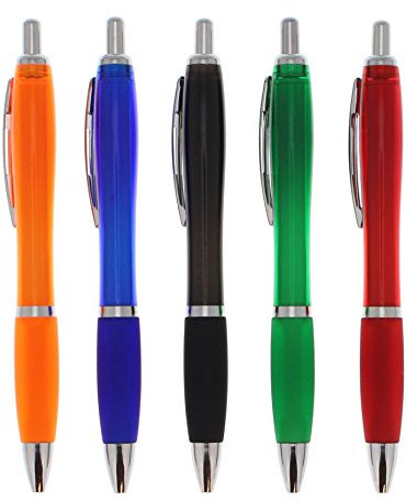 sinsey Kugelschreiber 10er Set Sparset In Blau Grün Rot Orange Schwarz Blaue Mine Ergonomische Dicke Griffzone Neutral 10 Stück Set