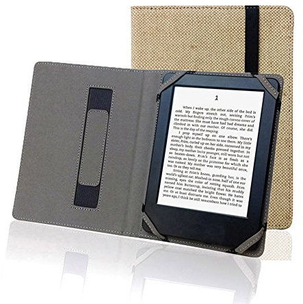 Enjoy-Unique Etui Liseuse 6 Pouces Coque en Lin Naturel Housse Universel Compatible avec Sony/Kobo/Tolino/Pocketbook/Onyx BOOX