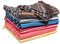 GMMH Fleckerlteppich Baumwolle Streifen Handweb Teppich Flickenteppich Fleckerl Handwebteppich (46 x 77 cm, grau)