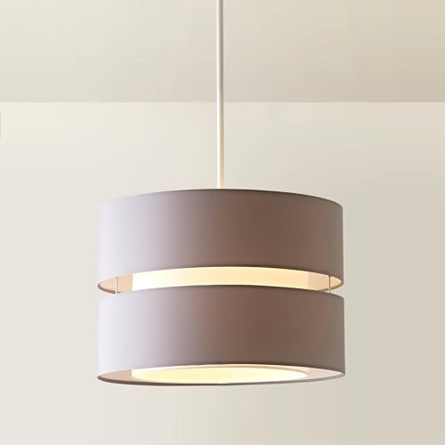 MiniSun | Modern Large 2 Tier Grey and White Ceiling Light Shade | Pendant Lights, Home Décor & Improvement Essential | 35cm Shade Width