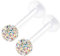 KJM Fashion 2 Stk Flexibel Acryl Monroe Labret 1,2mm 16 Gauge 8mm 3mm Ferido Kristall Kugel Marilyn Monroe Snake Bite Ohrringe Spider Bite Piercing Schmuck 2223