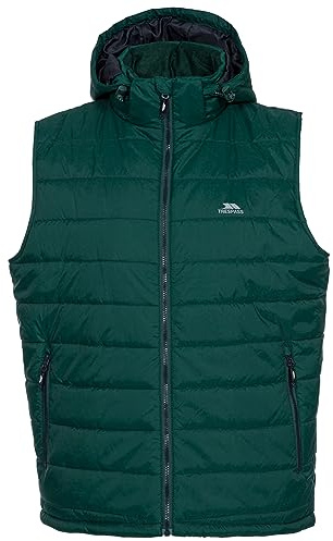 Trespass Mens Hooded Gilet Franklyn Forest Green in Size - M