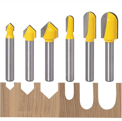 Wolfride 1/4-Inch Shank 90 Degree V Groove Router Bits Round Nose Bit CNC Router Bits