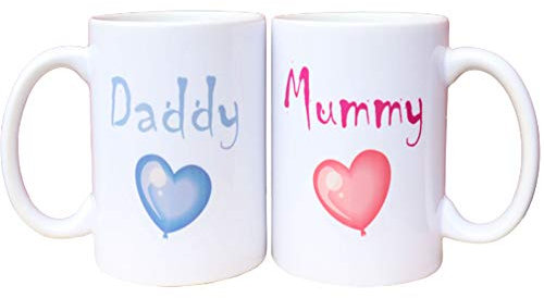 Set di 2 tazze per mamma papà genitori per essere regalo anniversario baby shower personalizzato tazza di tè caffè