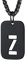 Bandmax Militärische Dog Tag Buchstabe Z Anhänger Halskette für Männer Frauen Schwarz Erkennungsmarke + Weizenkette 55+5cm Kette Modeschmuck Accessoire
