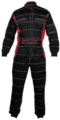 BrolloGroup Tuta da Pilota Personalizzabile Con Nome e Loghi Tute Pubblicitarie Nome Ricamato Compreso PS 40196 (nero, L)